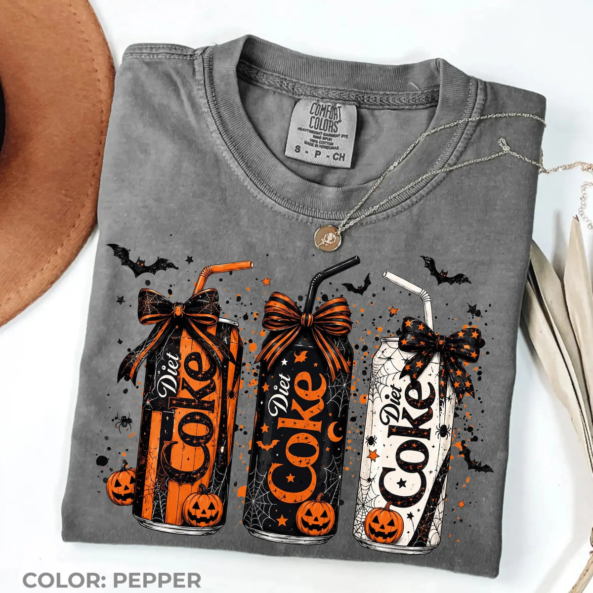 Comfort Colors Halloween Soda Can Shirt, Spooky Drink Tee, Pumpkin Can Shirt, Cute Halloween Shirt, Fall Shirt, Spooky Season Shirt - View 6