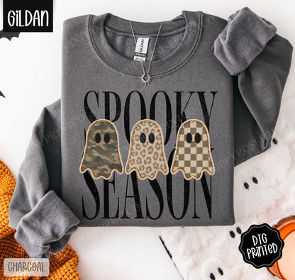 Spooky Season Gildan Sweatshirt, Trendy Women's Halloween Crewneck - View 5