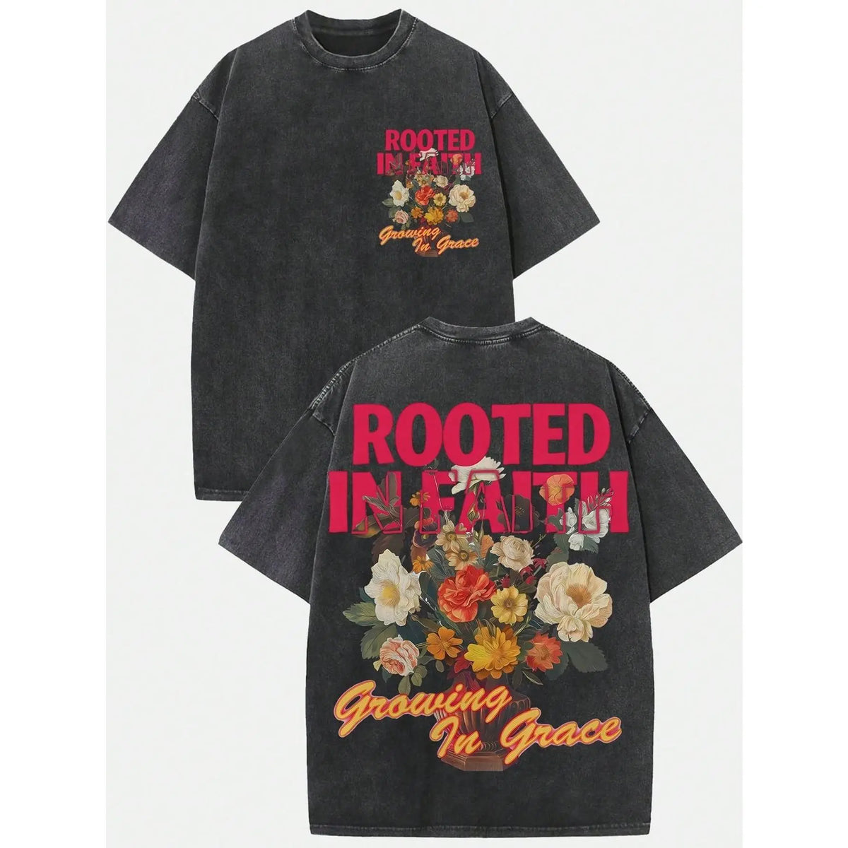 Women's Vintage Washed 230gsm Heavyweight Round Neck Short Sleeve Graphic Shirt, Soft Retro Print Clothes, Breathable Layerable Streetwear, Casual Summer Shirts for Women - View 4