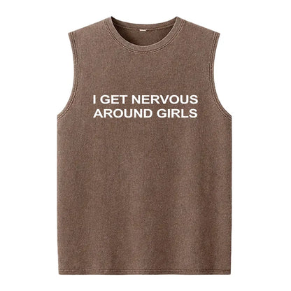 I Get Nervous Around Girls T-Shirt, Funny Graphic Tee for Men, Unisex Streetwear Top, Casual Gift Shirt, Menswear Tshirt Cotton Natural - View 20