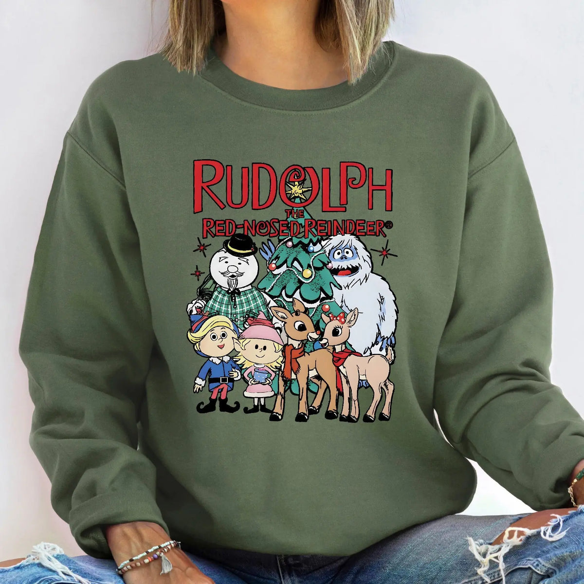Rudolph The Red Nosed Reindeer Christmas Sweatshirt, Rudolph Xmas Sweatshirt, Rudolph Christmas Shirt, Vintage Christmas Movie Shirt - View 7