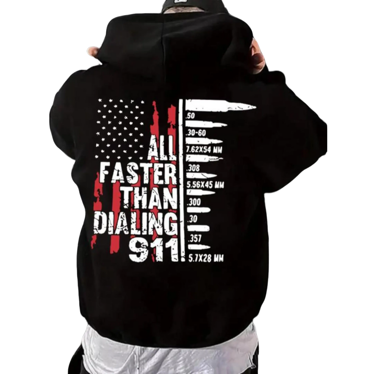Men's Letter & Flag Print Drop Shoulder Long Sleeve Hoodie, Casual Regular Fit Graphic Drawstring Kangaroo Pocket Hooded Sweatshirt for Daily Holiday Outdoor Wear, Men Clothes for Spring & Fall - View 1