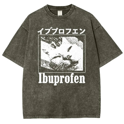 Men's 100% Cotton Vintage Graphic T-Shirt - Retro Noise Grain Stippled Texture, Square Box Frame Sleepy Cat Portrait, Pre-Shrunken Multi-Size (Up to 3XL) Summer Casual Oversized Round Neck Top, Graphic Shirts, Men's Clothing - View 11