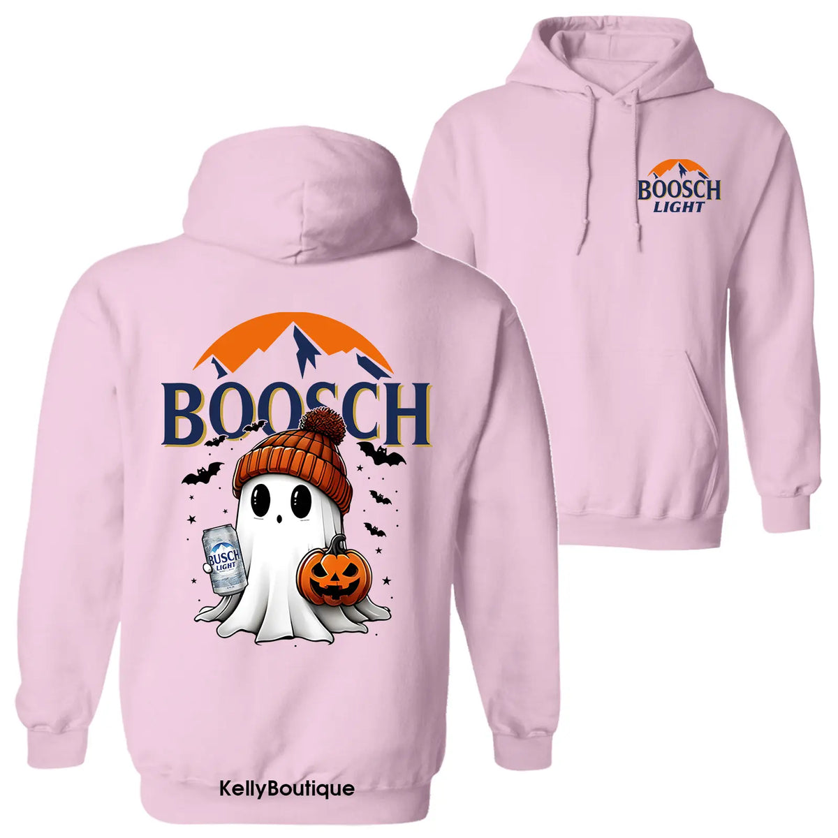 Halloween Boosch Cute Boo Boo Ghost Pumpkin Hoodie, Trendy Halloween Costume Spooky Season 2 Sided Graphic Design Unisex Cotton Pullover Hoodie for Women for Men Womenswear Menswear - View 18