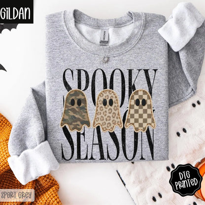 Spooky Season Gildan Sweatshirt, Trendy Women's Halloween Crewneck - View 10