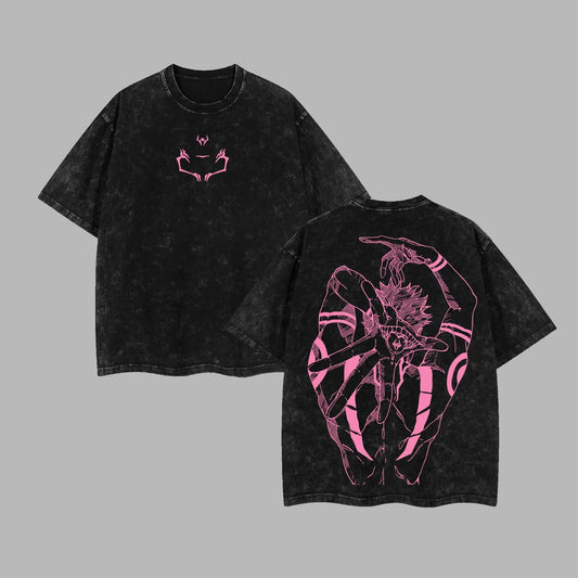 Sukuna Jujutsu Kaisen - Jujutsu Kaisen Anime Retro Unisex Acid Washed T-Shirt, 100% Heavy Cotton Oversized Unisex Anime Merch, Soft Cotton Streetwear Clothes, Unisex Manga Apparel, Gift for Anime Fans, Anime GiftGift Menswear Top Tshirt Gamis Tropical - View 1