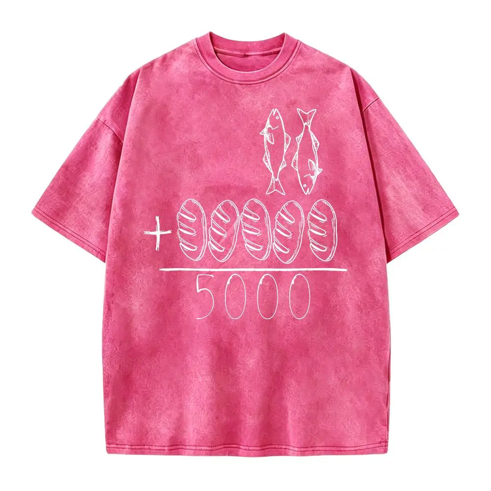 2 Fishes 5 Breads Jesus Feeds The 5000 Christian Bible Verses T-Shirt Knit Classic - View 11