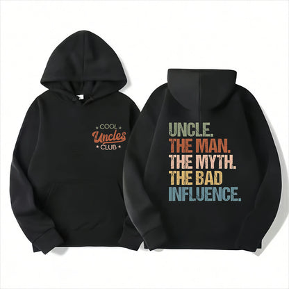 Cool Uncles Club The Man Myth Bad Influence Double Sides Shirt, Funny Uncle Gifts, Best Uncle Ever Shirt, Cool Uncle T-shirt,Gift for Uncle Cotton Tee Streetwear Sweatshirt - View 6