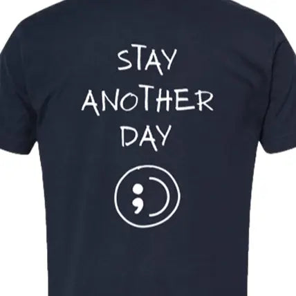 Stay Another Day Men's Cotton Graphic T-Shirt - Short-Sleeve, Loose Fit, Round Neck Crewneck, Minimalist Casual Positivity Graphic Mental Health Awareness Menswear Top, Tshirt - View 3