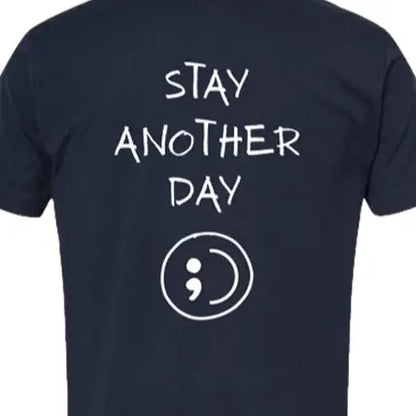 Stay Another Day Men's Cotton Graphic T-Shirt - Short-Sleeve, Loose Fit, Round Neck Crewneck, Minimalist Casual Positivity Graphic Mental Health Awareness Menswear Top, Tshirt - View 3